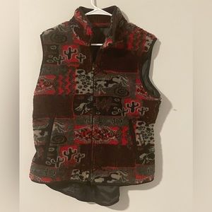 Kerrits Reversible Fleece Vest Equestrian Horse Riding Full Zip Women's Size M